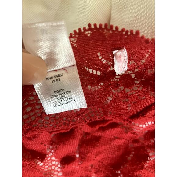 Vintage y2k VICTORIA'S SECRET 2001 Holiday Collection Lace Wrap Top Red Size M - Picture 7 of 8